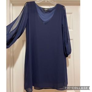 Lulus - navy mini dress with open sleeves